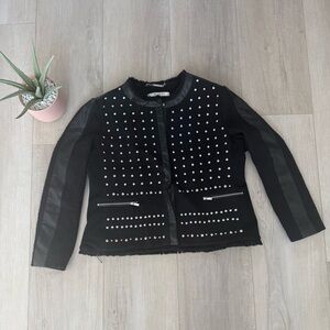 Vintage Peter Nygard Black Woven Studded Icon Jacket Snap
Closer Women's Size 14